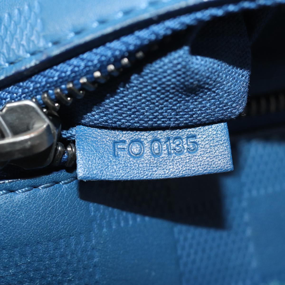LOUIS VUITTON Damier Infini Ambreil Shoulder Bag Leather Blue N41354 LV 80596