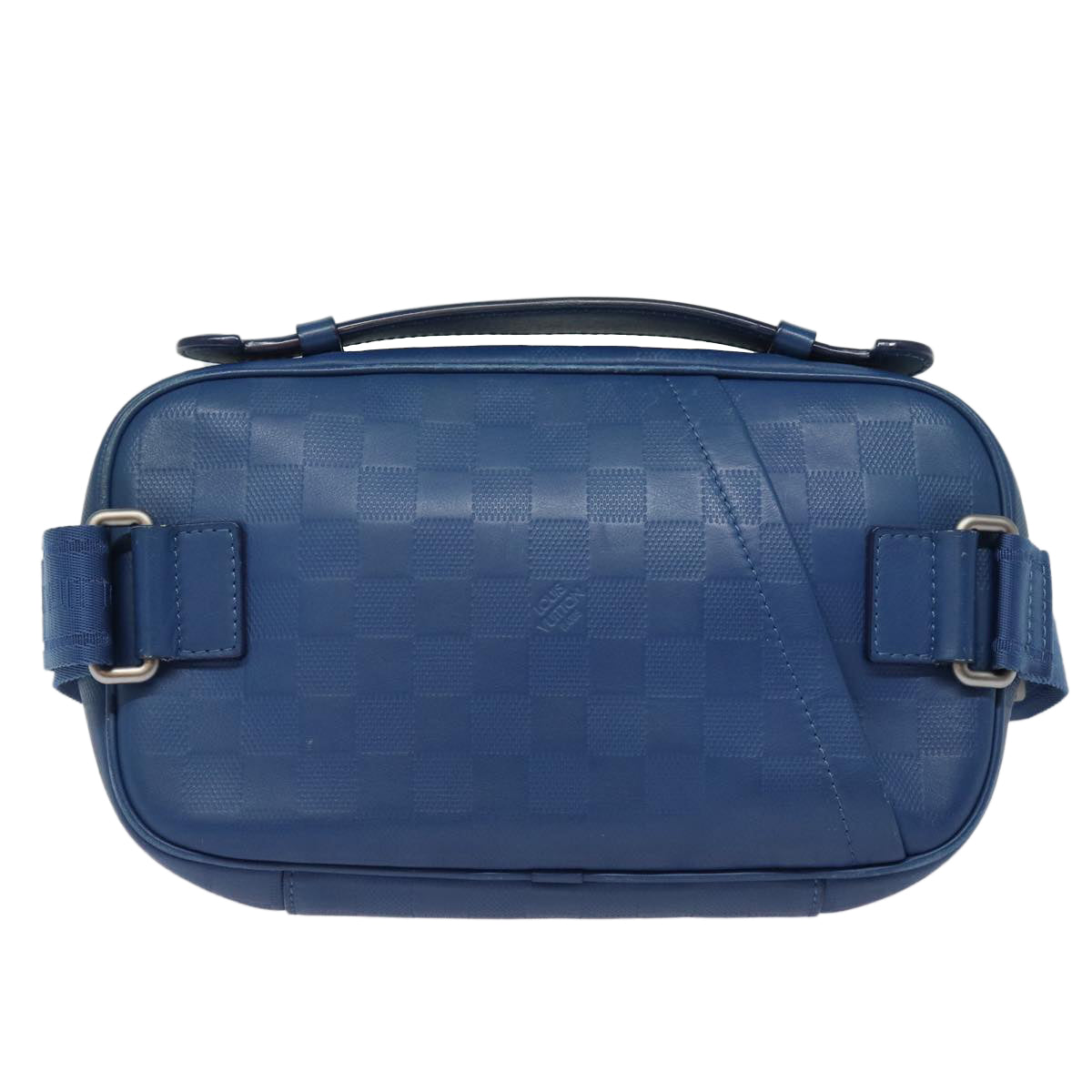 LOUIS VUITTON Damier Infini Ambreil Shoulder Bag Leather Blue N41354 LV 80596