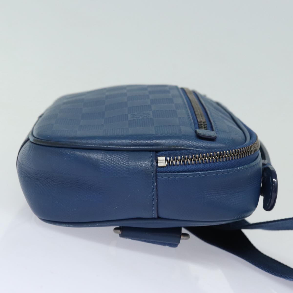 LOUIS VUITTON Damier Infini Ambreil Shoulder Bag Leather Blue N41354 LV 80596
