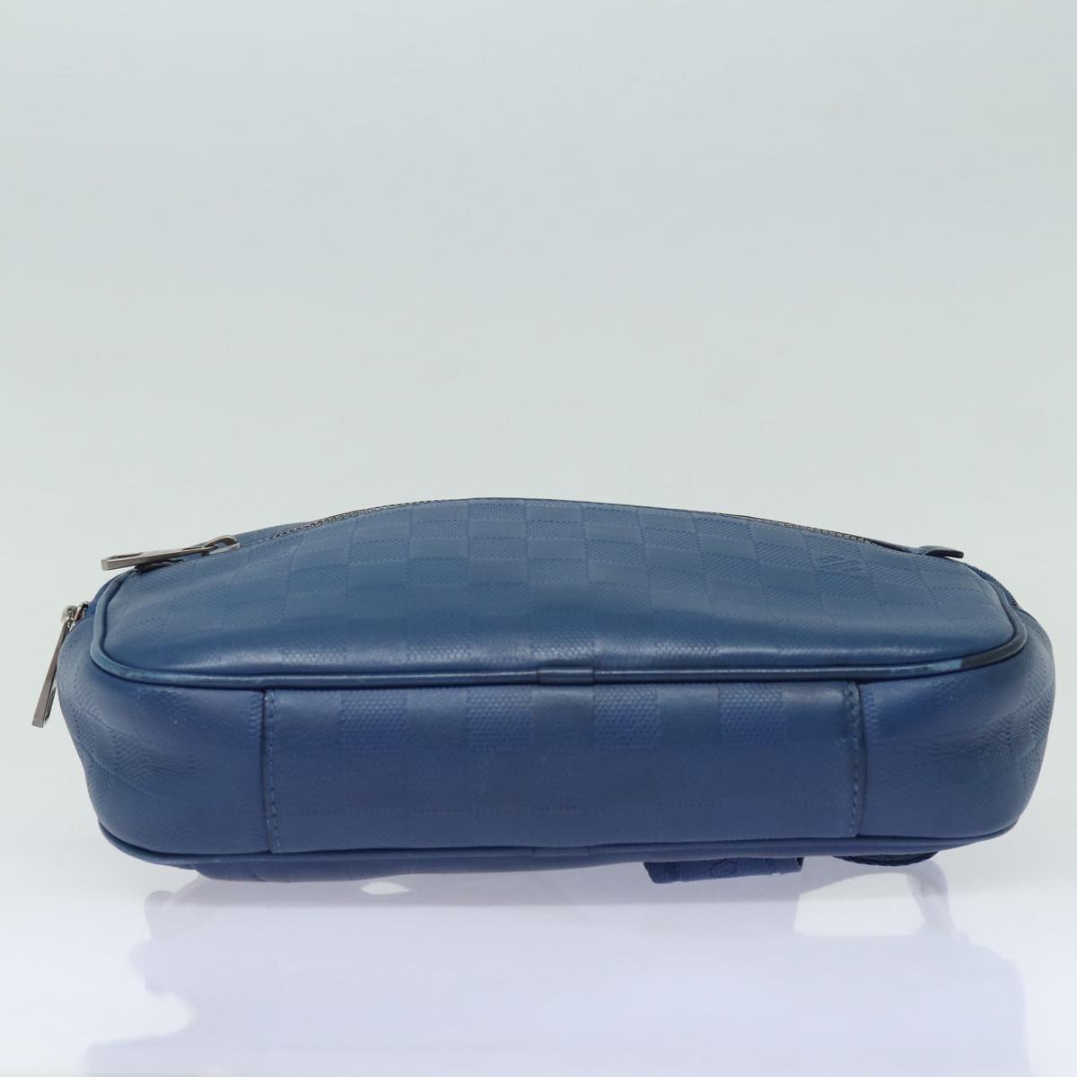 LOUIS VUITTON Damier Infini Ambreil Shoulder Bag Leather Blue N41354 LV 80596