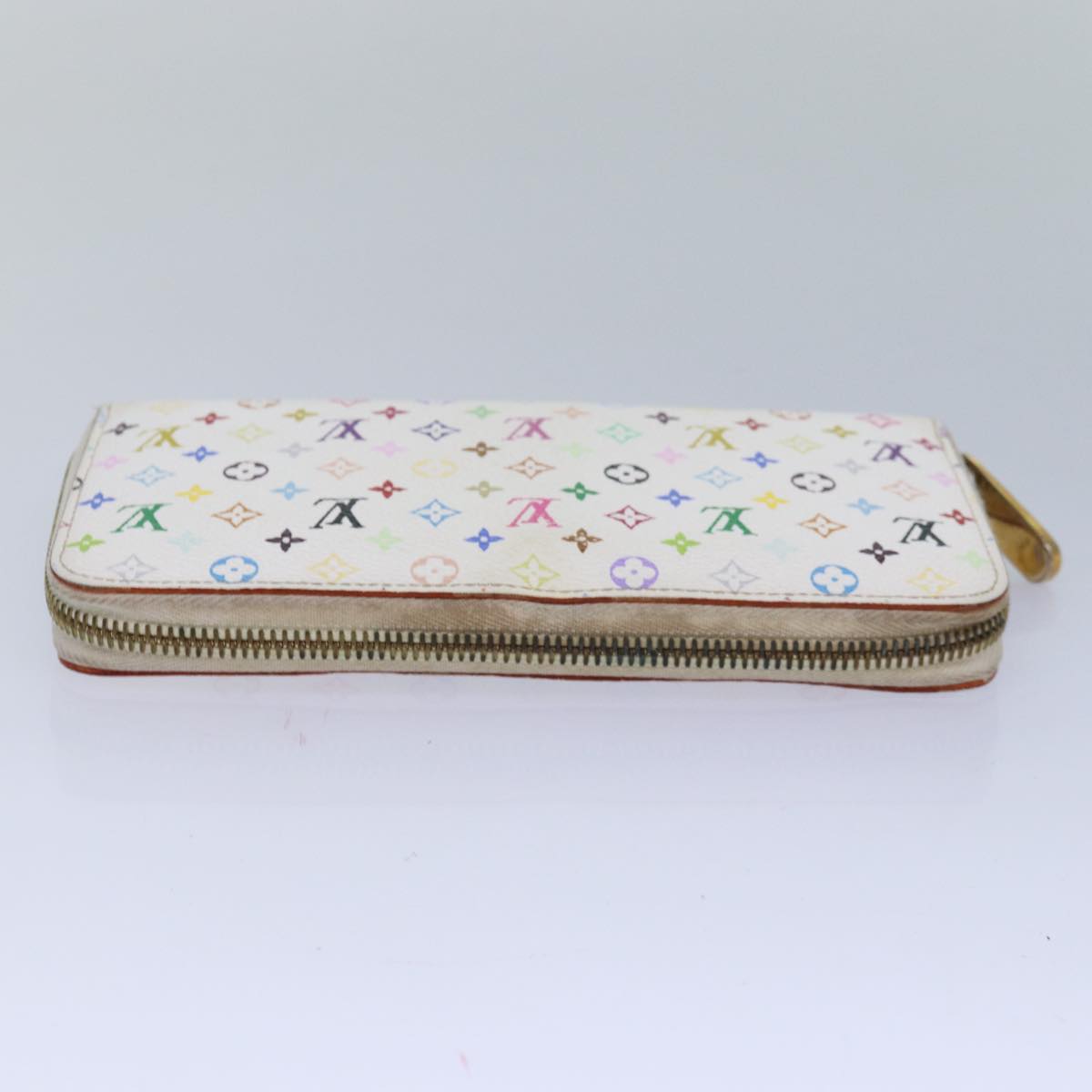 LOUIS VUITTON Monogram Multicolor Zippy Wallet White M60241 LV 80667