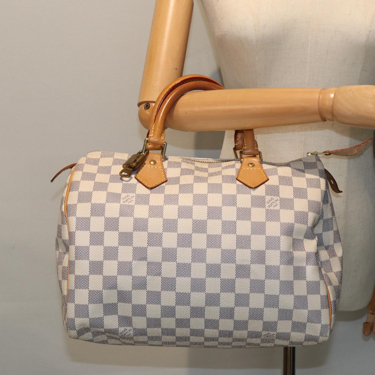 LOUIS VUITTON Damier Azur Speedy 30 Hand Bag N41533 LV 80702