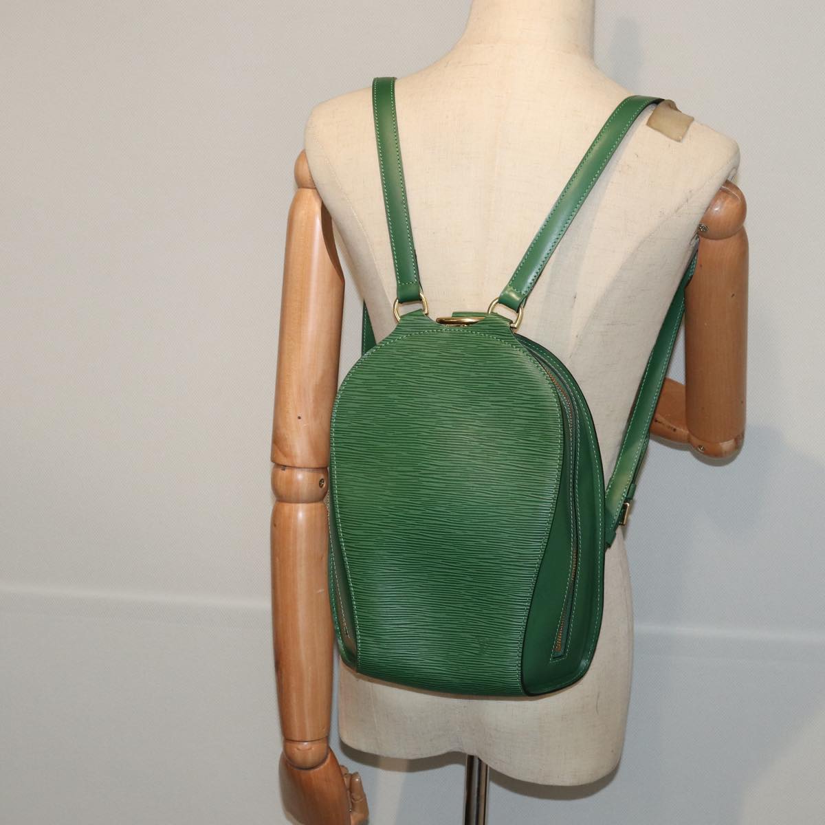 LOUIS VUITTON Epi Mabillon Backpack Green M52234 LV 80707