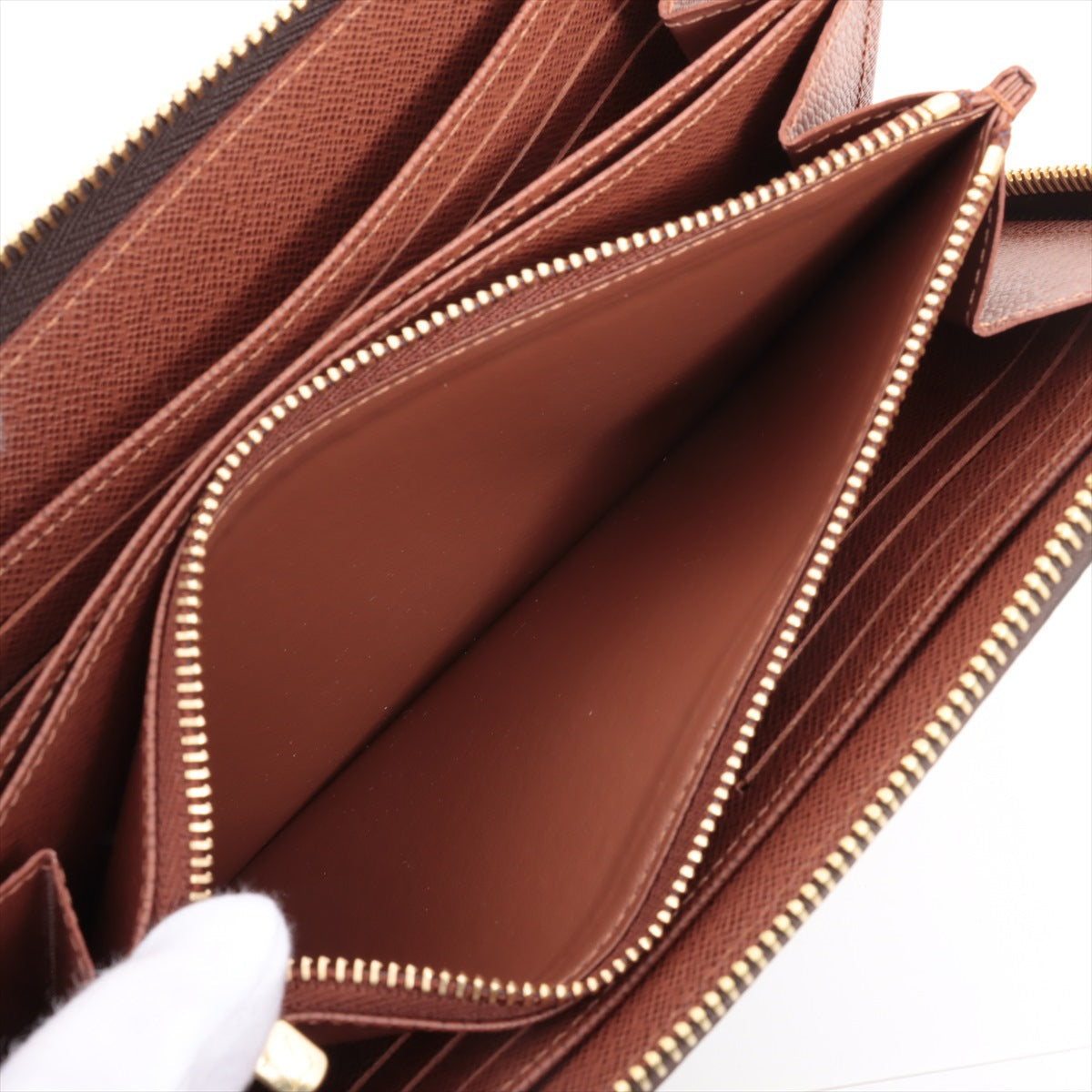 Louis Vuitton Monogram  Wallet M42616 Brown Round Zip Wallet