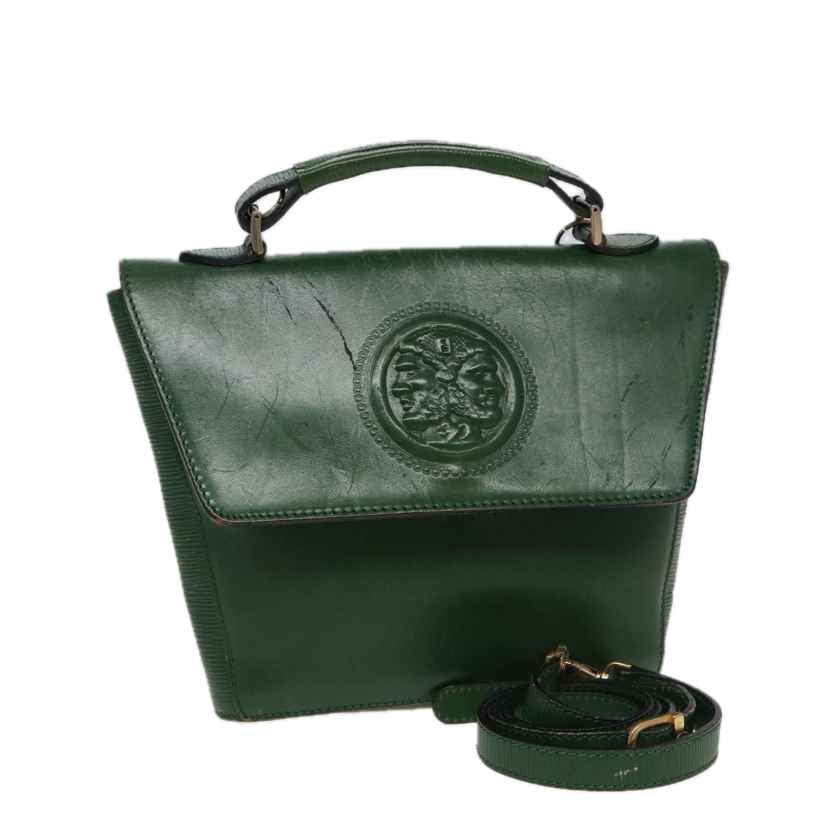 Luxury Fendi Shoulder Bag Leather Green80862
