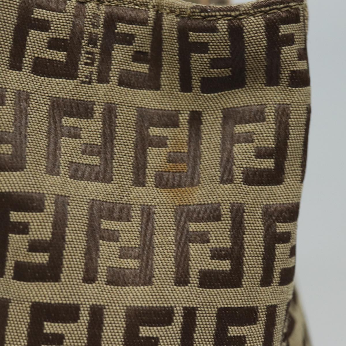 Luxury Fendi Zucchino Canvas Hand Bag Beige Brown80903