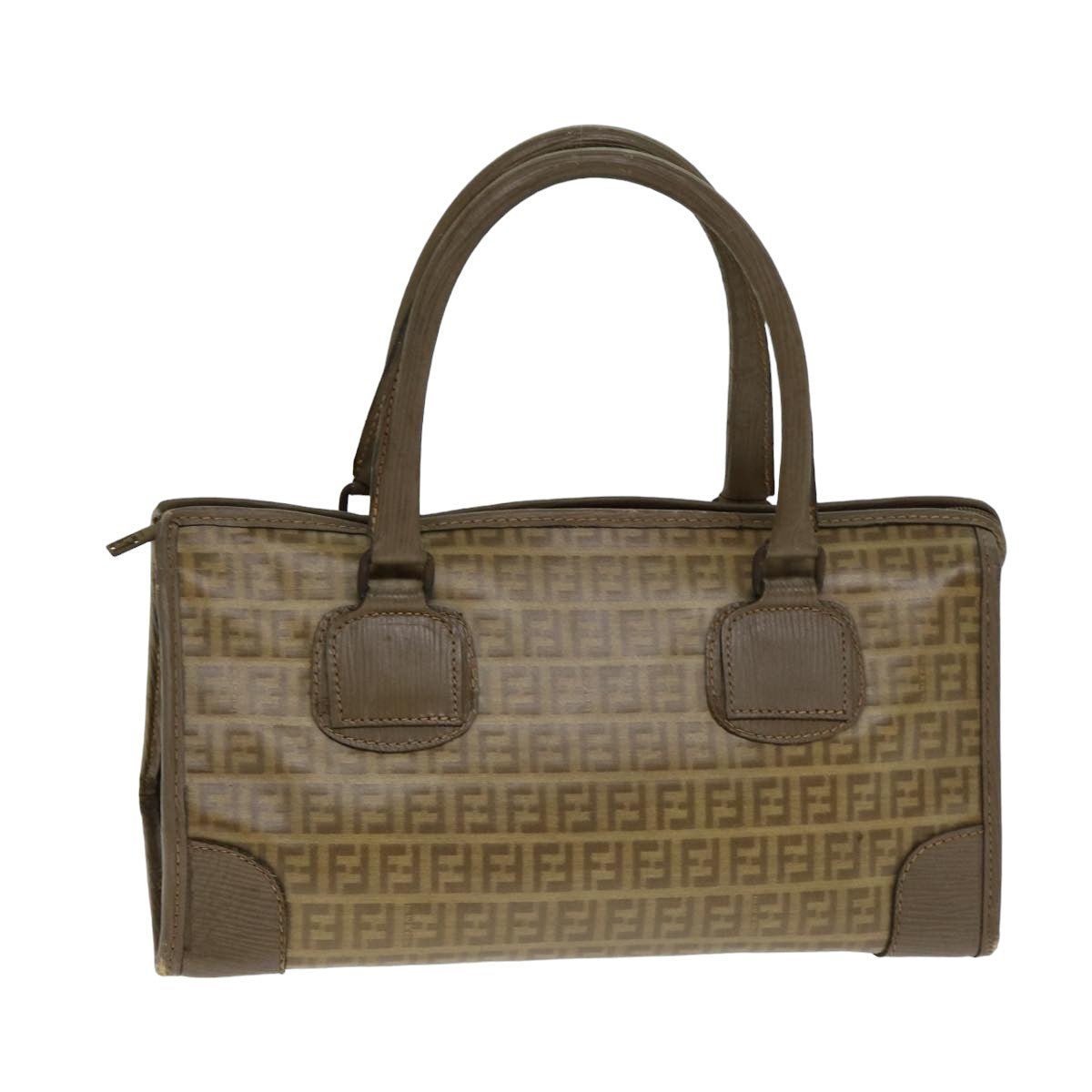 Luxury Fendi Zucchino Canvas Hand Bag Coated Canvas Beige80960