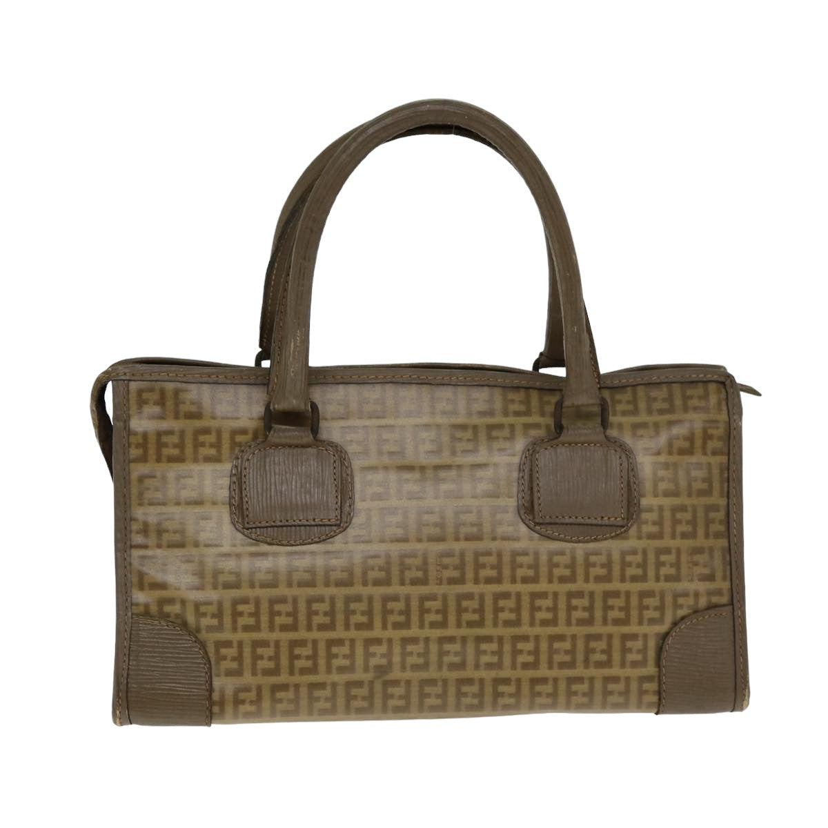 Luxury Fendi Zucchino Canvas Hand Bag Coated Canvas Beige80960
