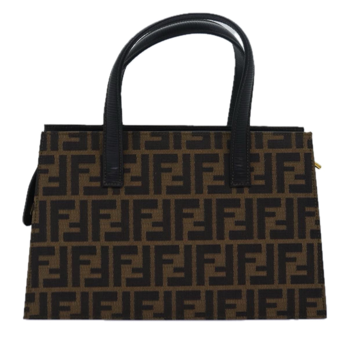 Luxury Fendi Zucca Canvas Hand Bag 2way Brown Black80963