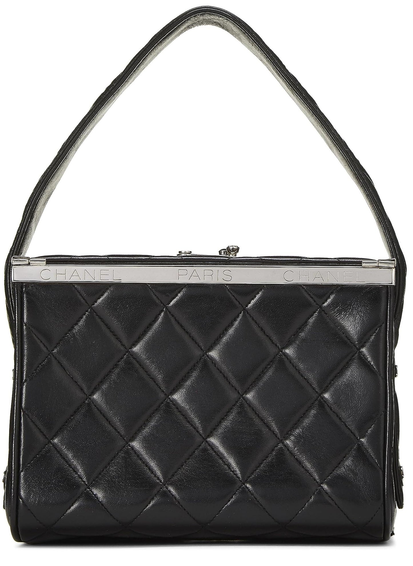 Chanel,  Black Quilted Lambskin Box Bag, Black
