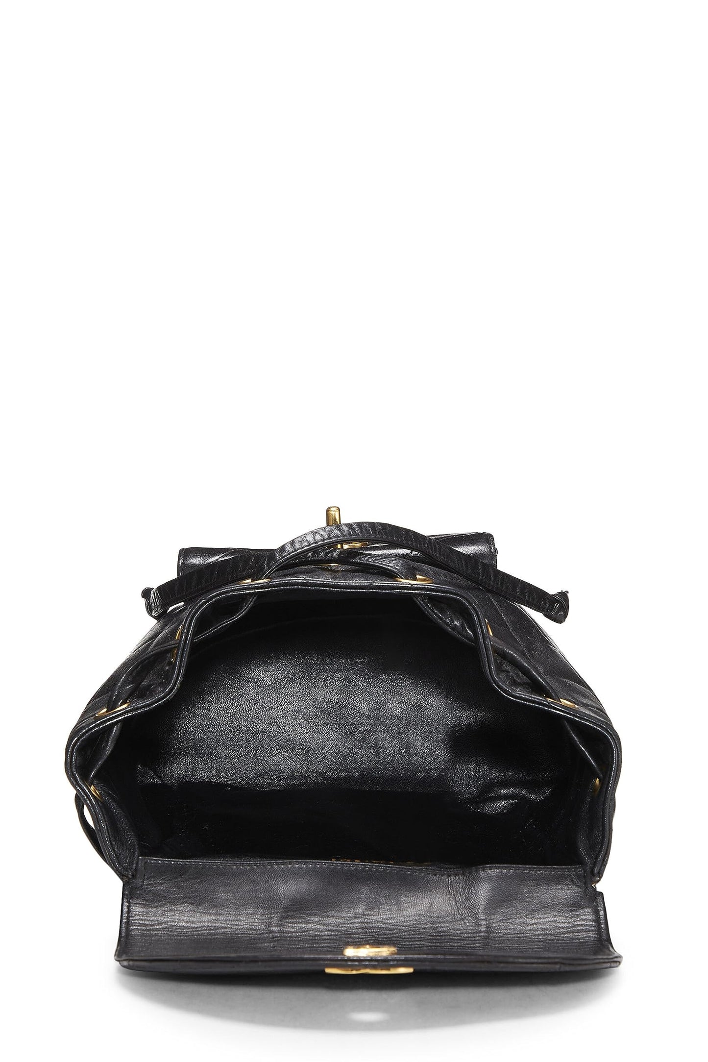 Chanel,  Black Quilted Lambskin 'CC' Classic Backpack Medium, Black