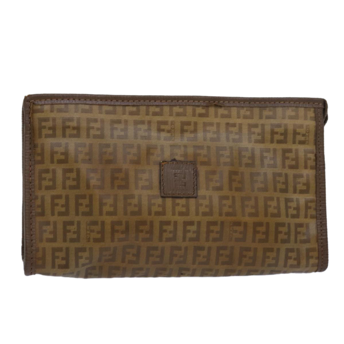 Luxury Fendi Zucchino Canvas Clutch Bag Beige81005