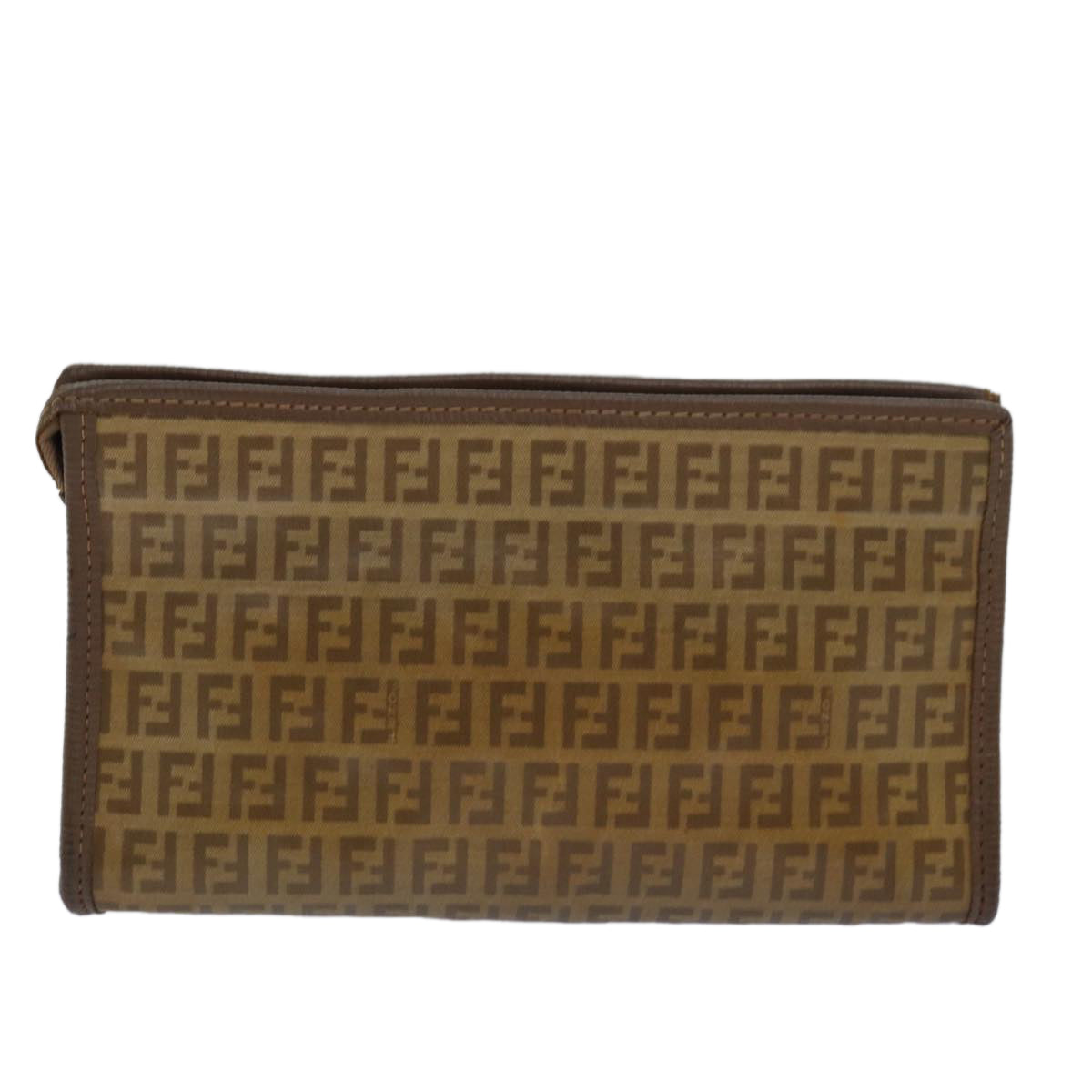 Luxury Fendi Zucchino Canvas Clutch Bag Beige81005