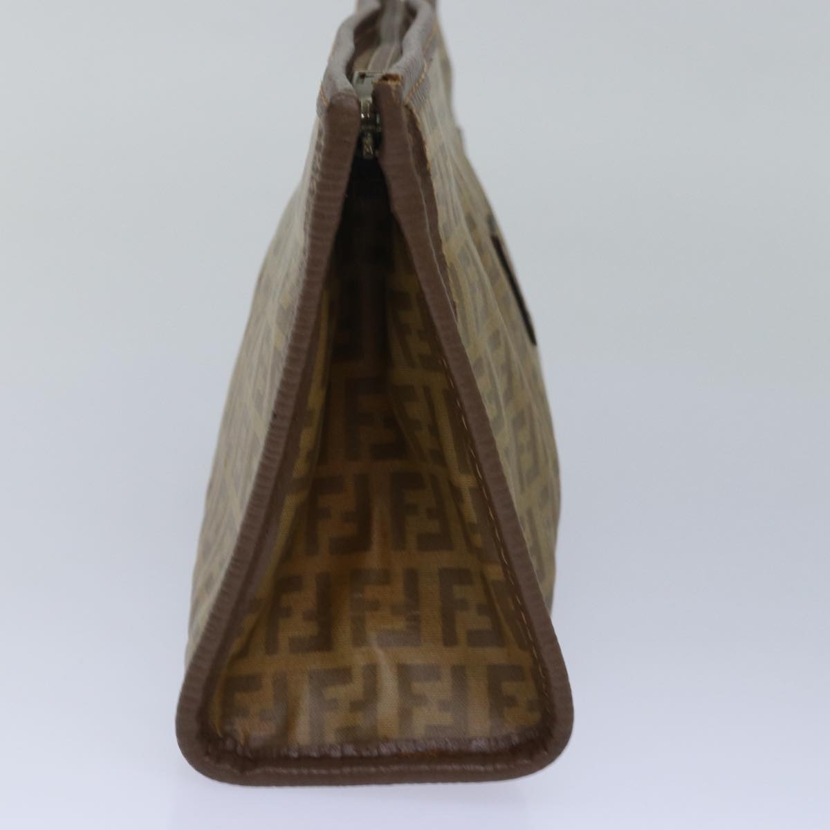 Luxury Fendi Zucchino Canvas Clutch Bag Beige81005