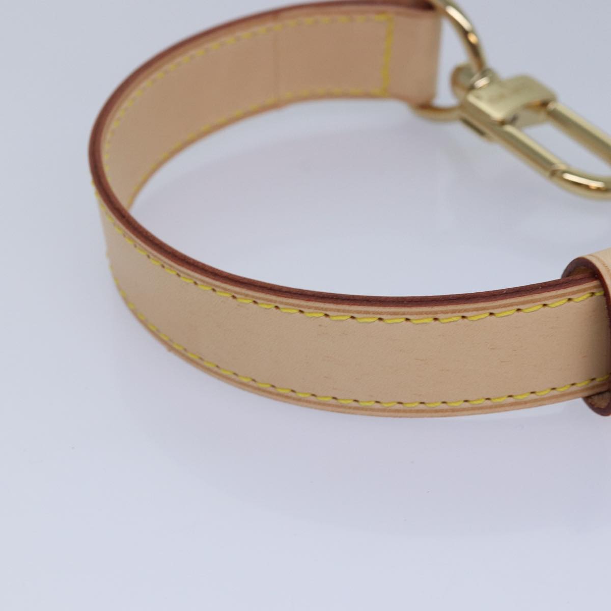 LOUIS VUITTON Powanie Name Tag Shoulder Strap Leather Set Beige LV 81023