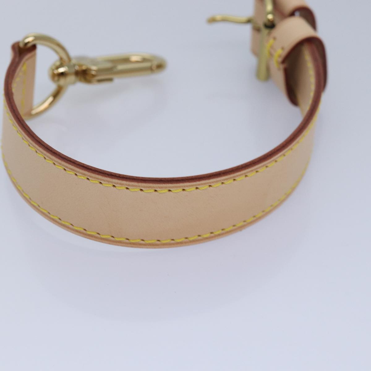 LOUIS VUITTON Powanie Name Tag Shoulder Strap Leather Set Beige LV 81023