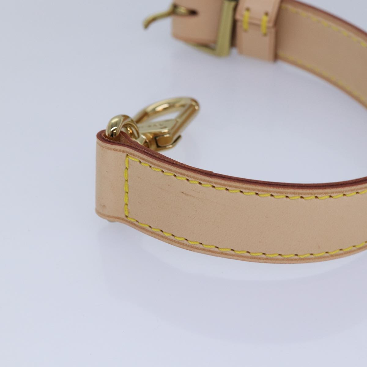 LOUIS VUITTON Powanie Name Tag Shoulder Strap Leather Set Beige LV 81023