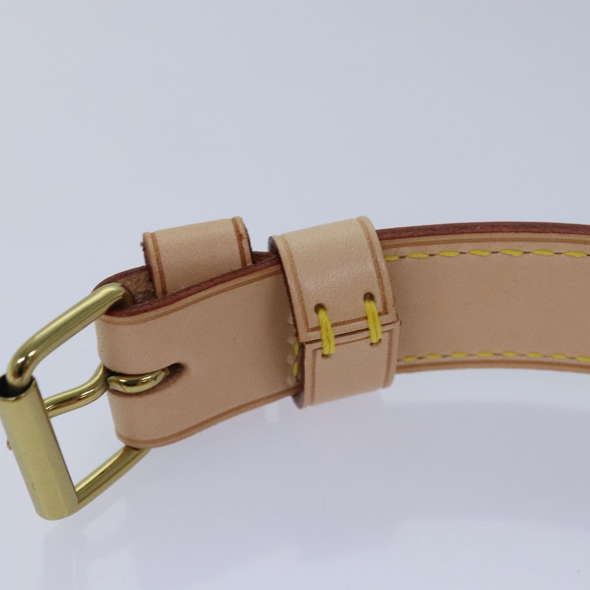 LOUIS VUITTON Powanie Name Tag Shoulder Strap Leather Set Beige LV 81023