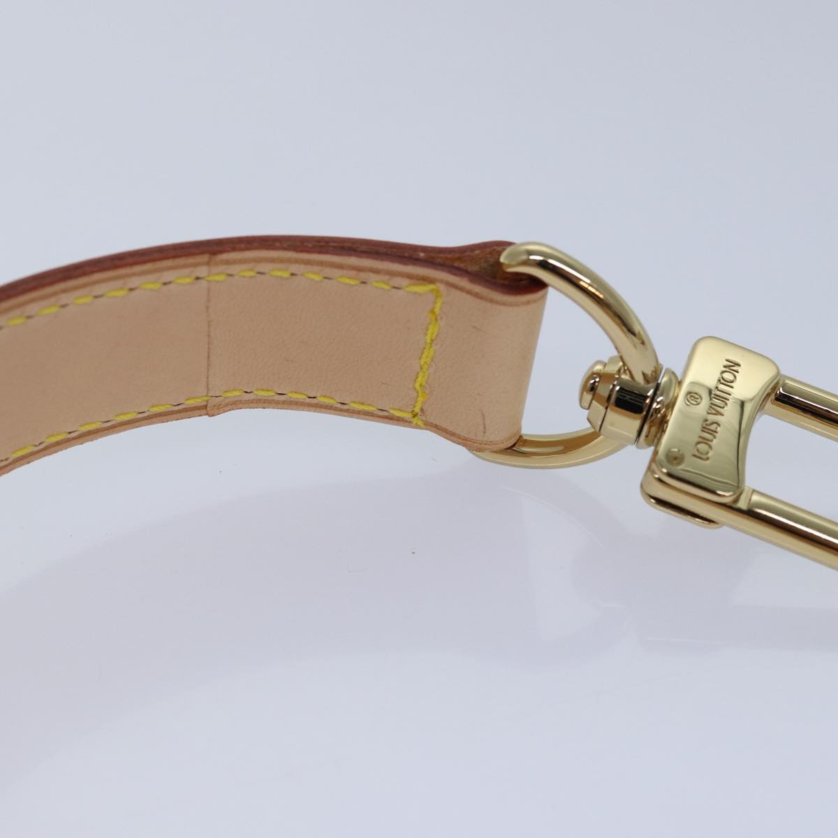LOUIS VUITTON Powanie Name Tag Shoulder Strap Leather Set Beige LV 81023