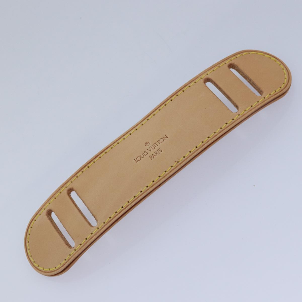 LOUIS VUITTON Powanie Name Tag Shoulder Strap Leather Set Beige LV 81023