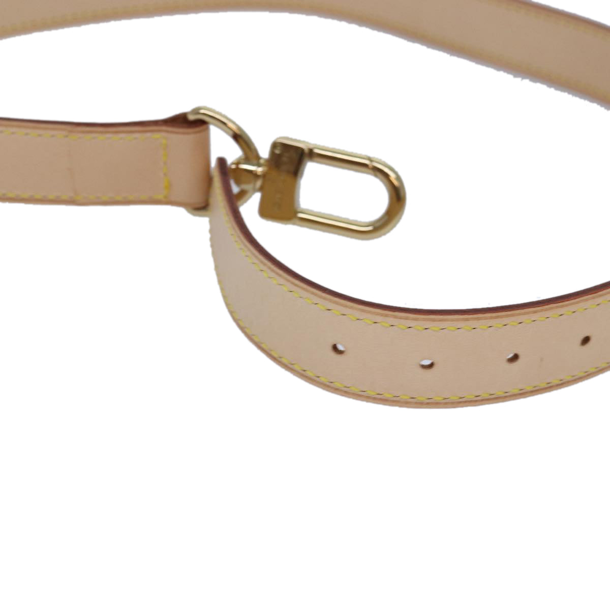 LOUIS VUITTON Powanie Name Tag Shoulder Strap Leather Set Beige LV 81023