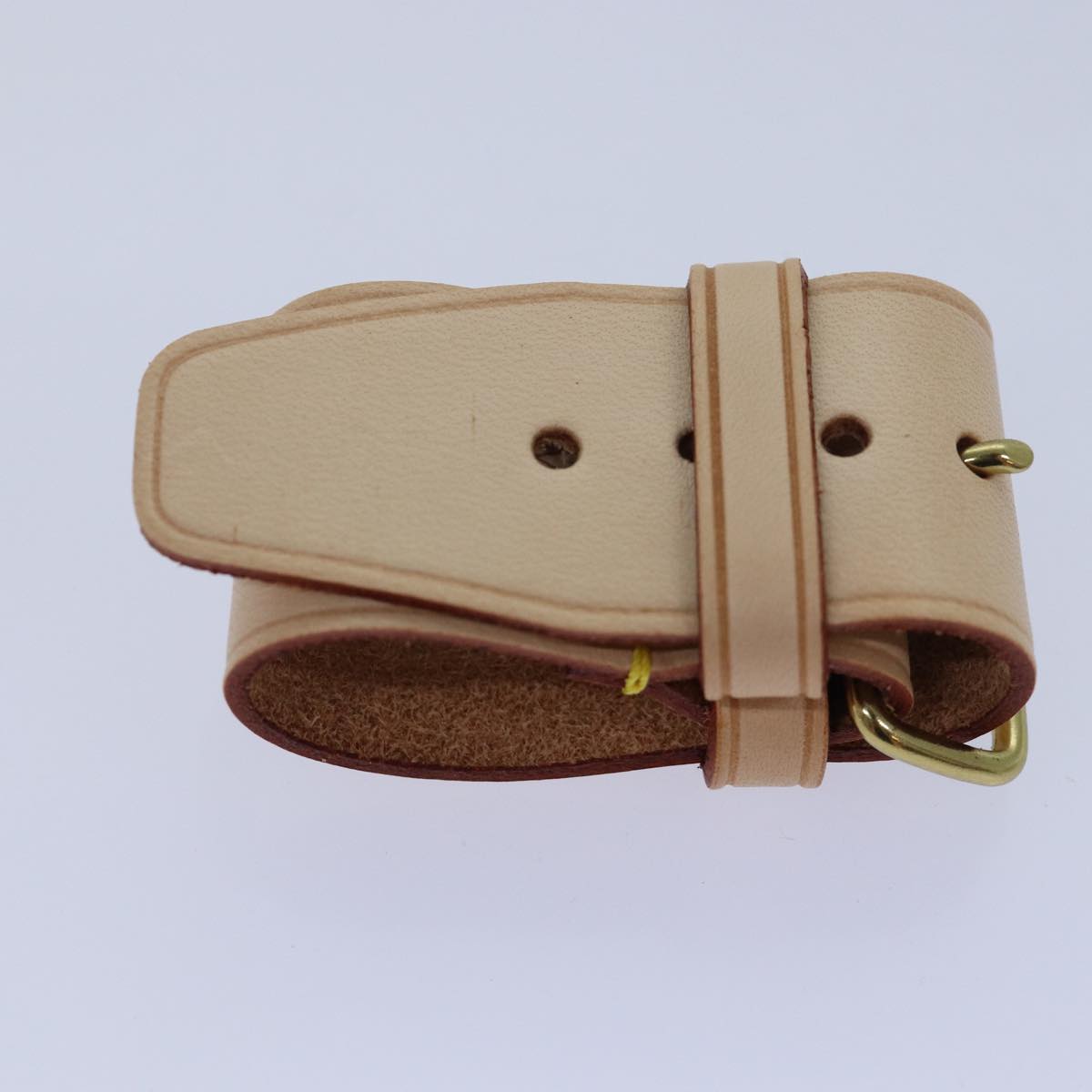 LOUIS VUITTON Powanie Name Tag Shoulder Strap Leather Set Beige LV 81023
