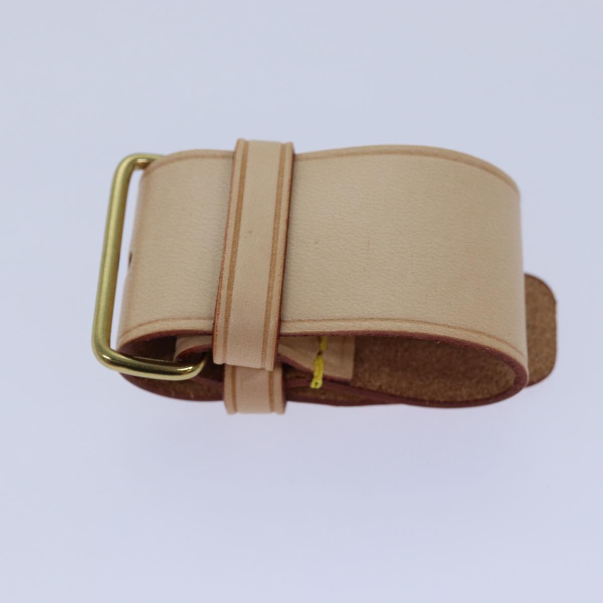 LOUIS VUITTON Powanie Name Tag Shoulder Strap Leather Set Beige LV 81023