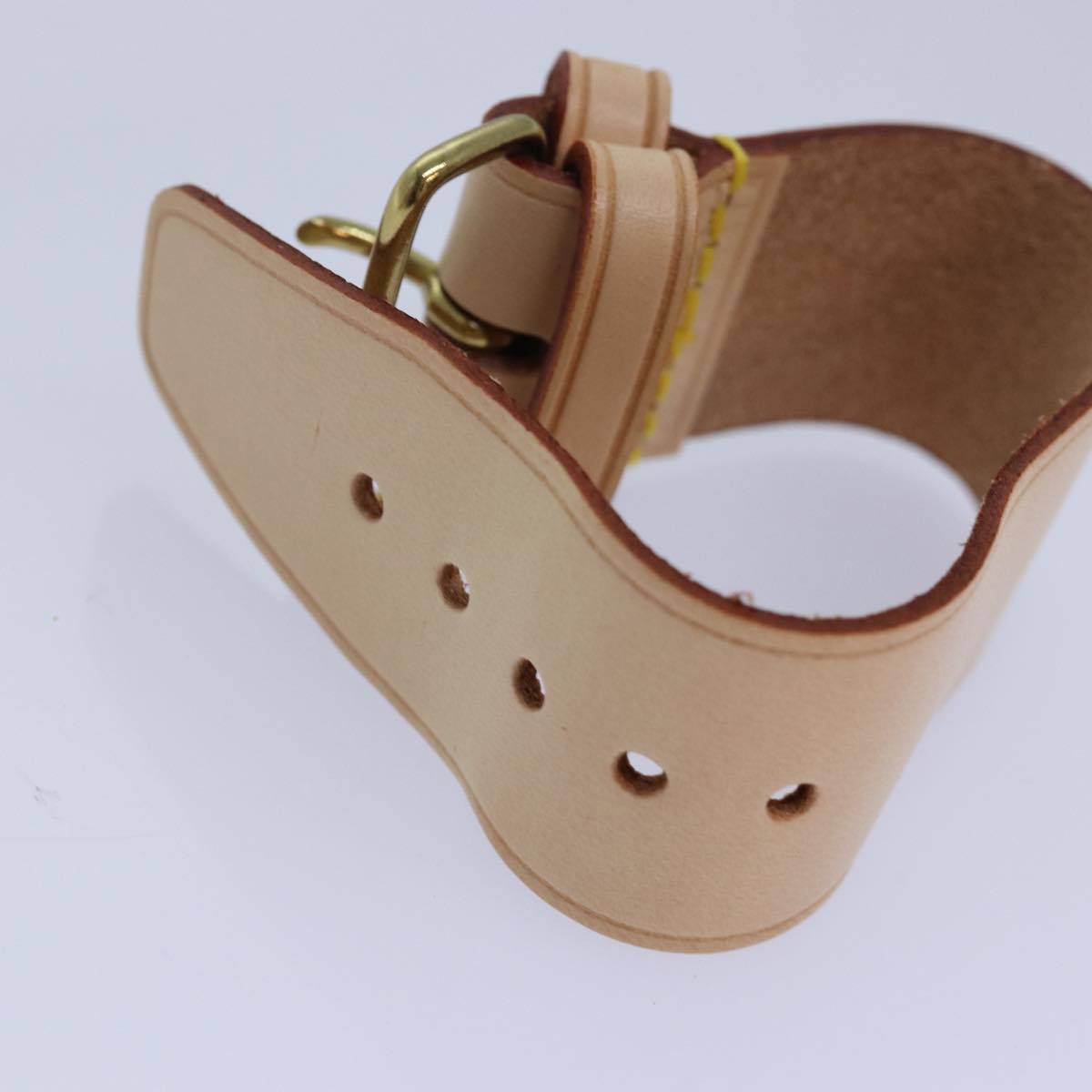 LOUIS VUITTON Powanie Name Tag Shoulder Strap Leather Set Beige LV 81023