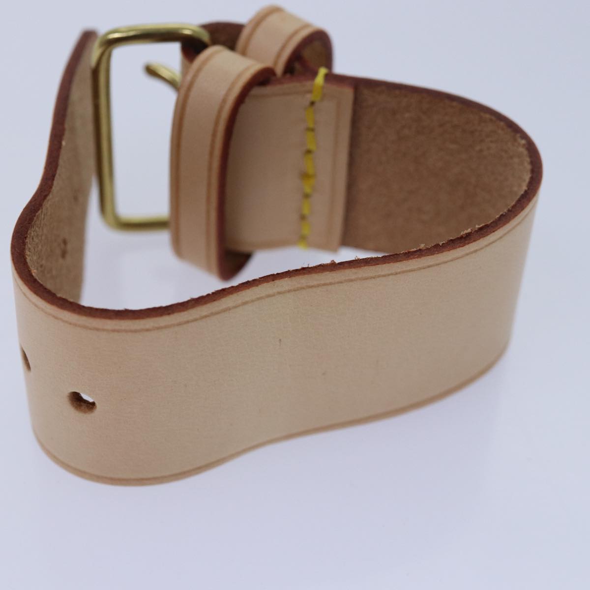 LOUIS VUITTON Powanie Name Tag Shoulder Strap Leather Set Beige LV 81023