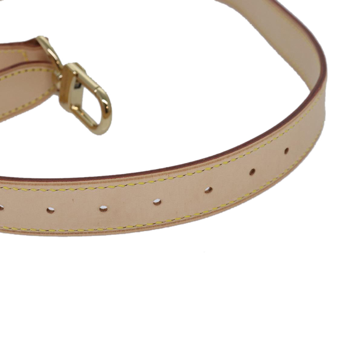 LOUIS VUITTON Powanie Name Tag Shoulder Strap Leather Set Beige LV 81023