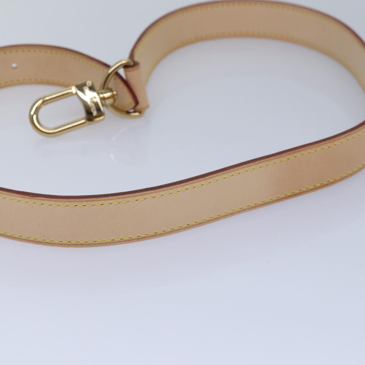 LOUIS VUITTON Powanie Name Tag Shoulder Strap Leather Set Beige LV 81023
