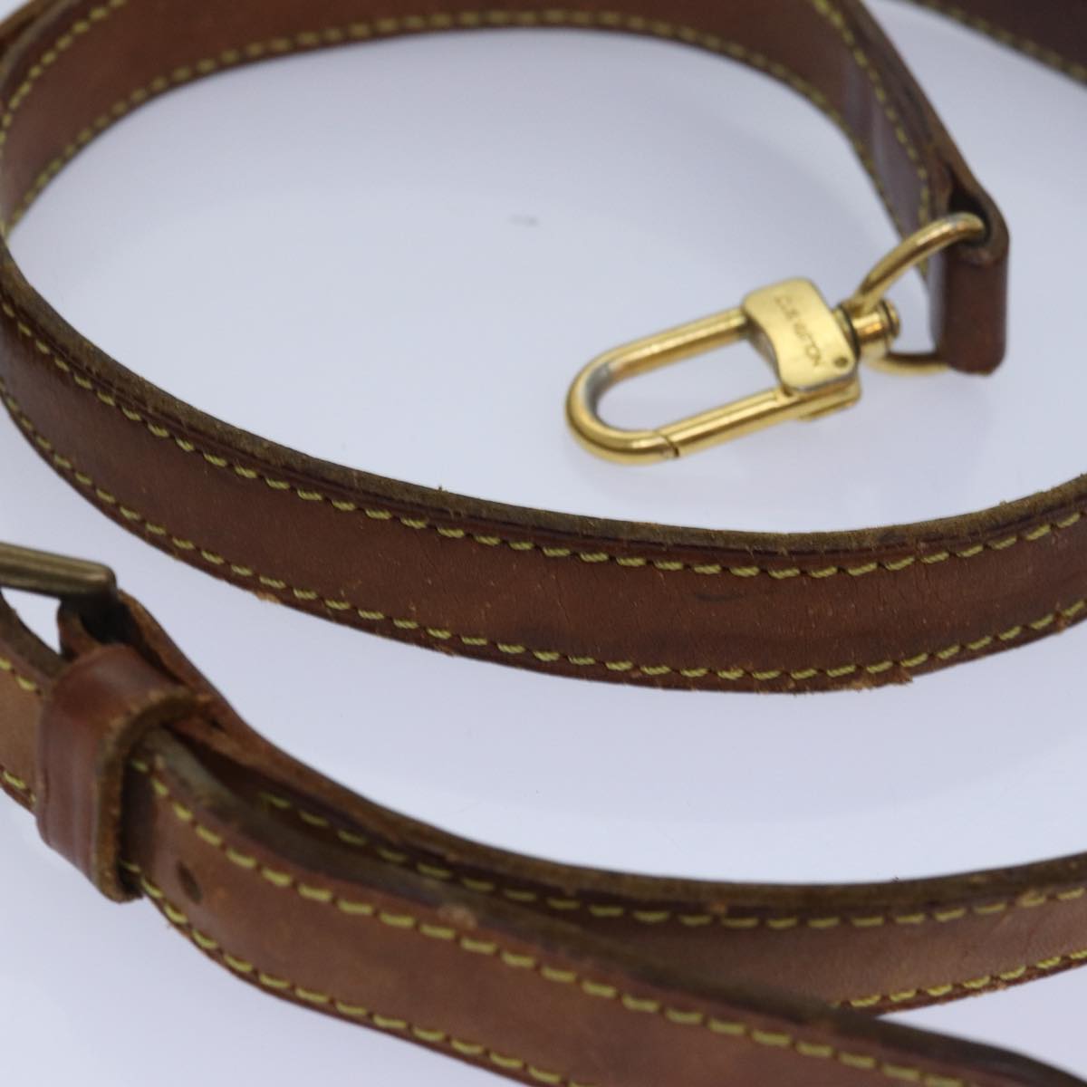 LOUIS VUITTON Adjustable Shoulder Strap Leather 32.7""-40.2"" Beige 81039