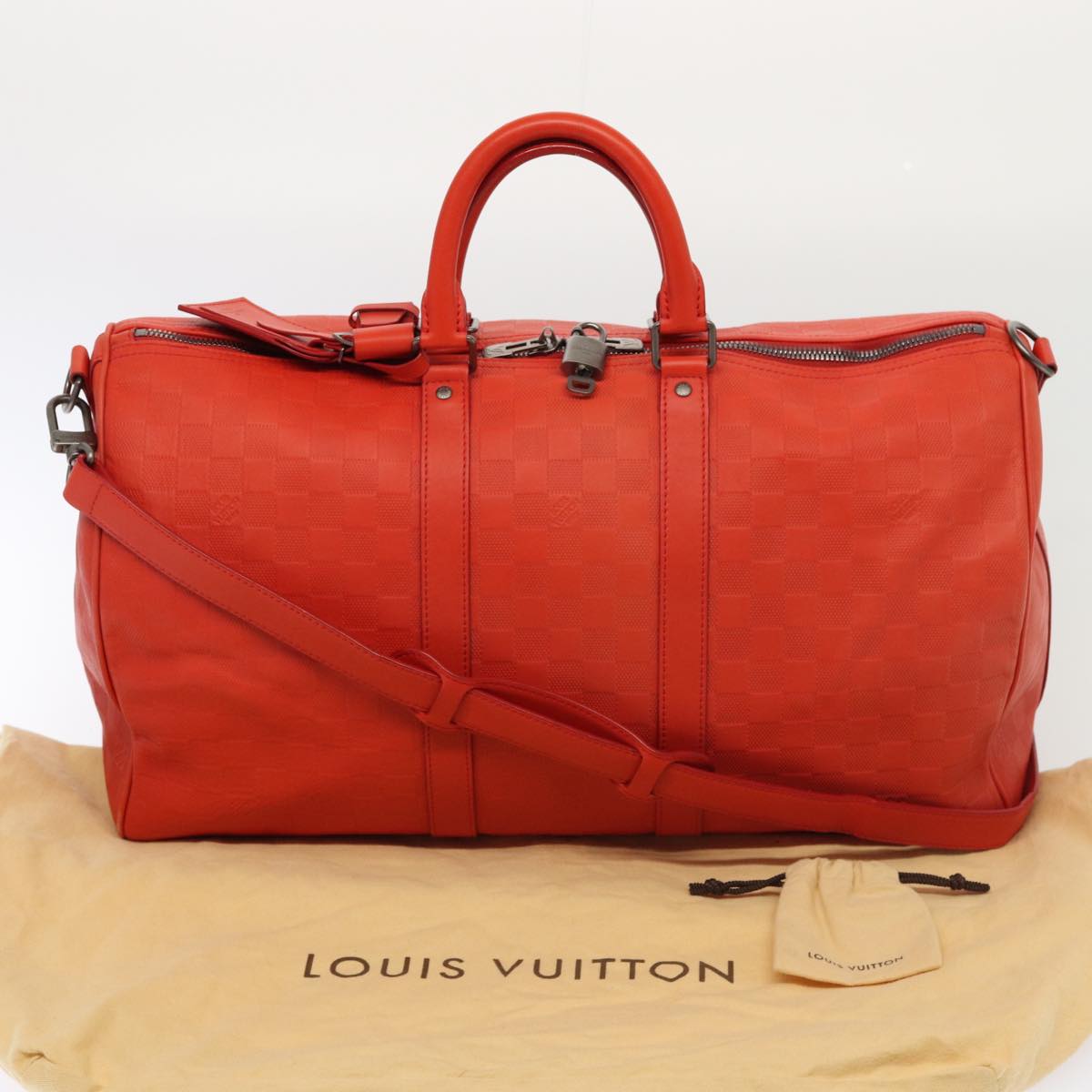 LOUIS VUITTON Damier Infini  Keepall Bandouliere 45 Bag Fusion N41142 81041