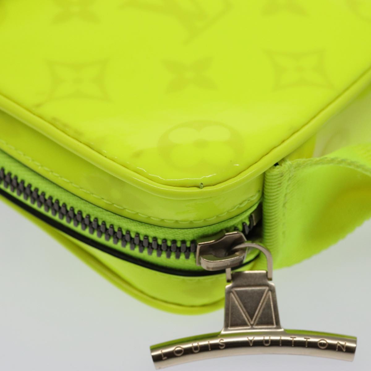 LOUIS VUITTON Travel Pouch Monogram Enamel Yellow LV 81068