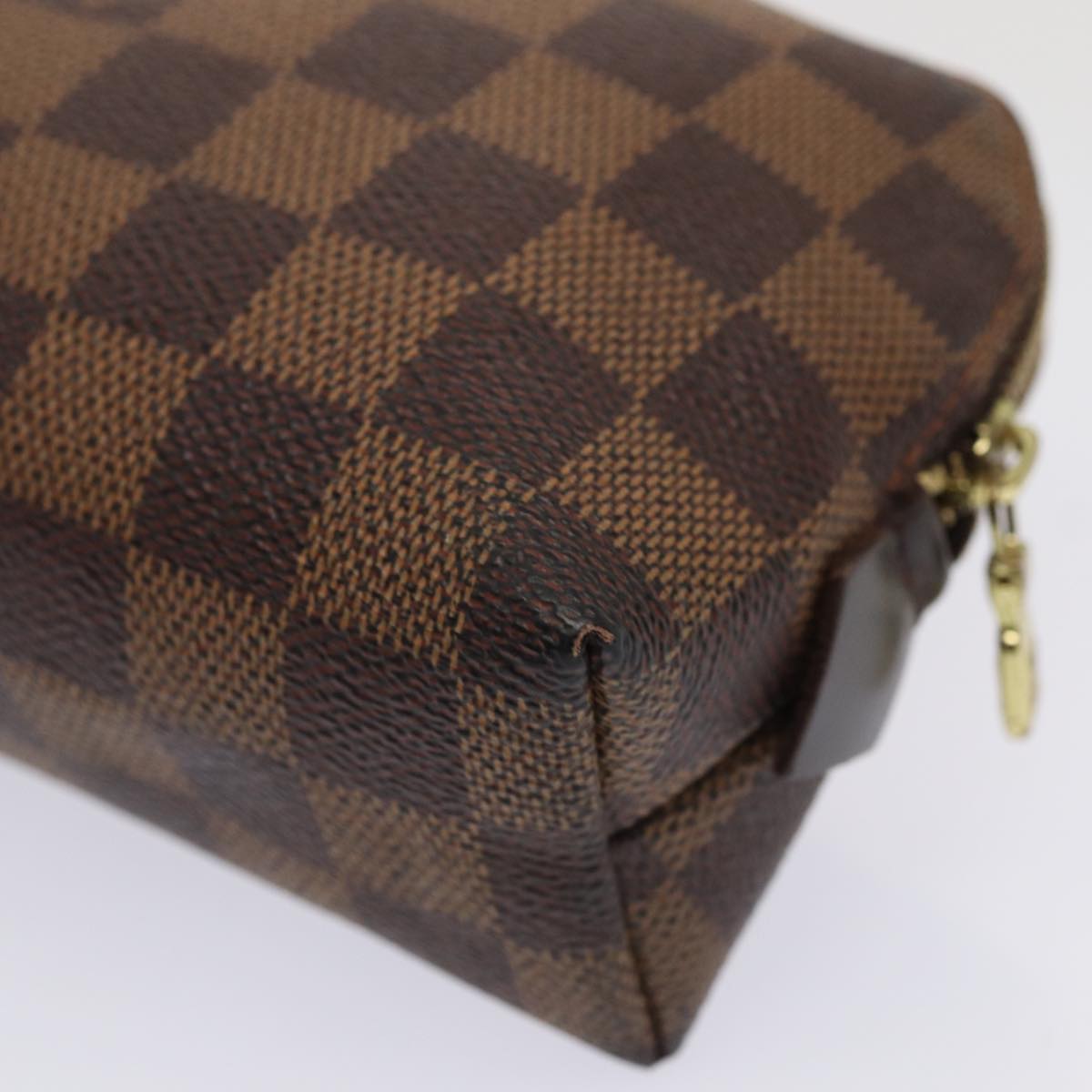 LOUIS VUITTON Damier Ebene Pochette Cosmetic PM Pouch N47516 LV 81069