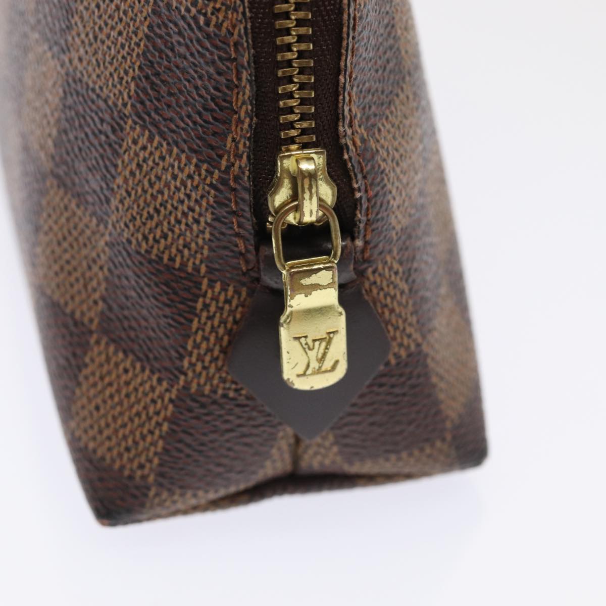 LOUIS VUITTON Damier Ebene Pochette Cosmetic PM Pouch N47516 LV 81069