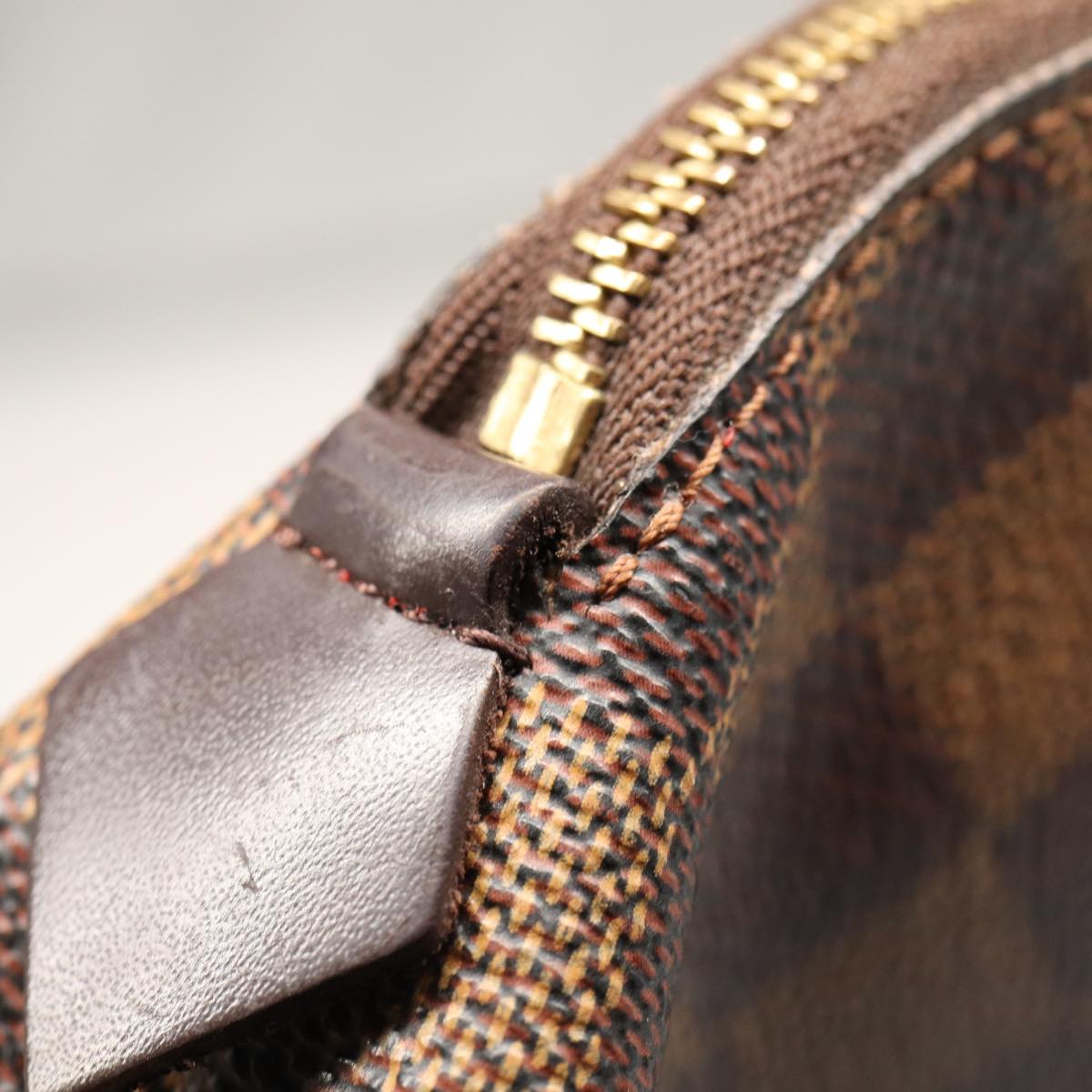 LOUIS VUITTON Damier Ebene Pochette Cosmetic PM Pouch N47516 LV 81069
