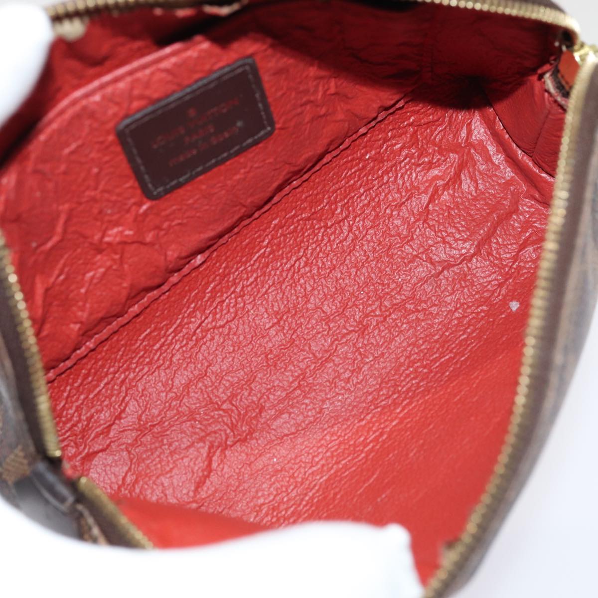 LOUIS VUITTON Damier Ebene Pochette Cosmetic PM Pouch N47516 LV 81069