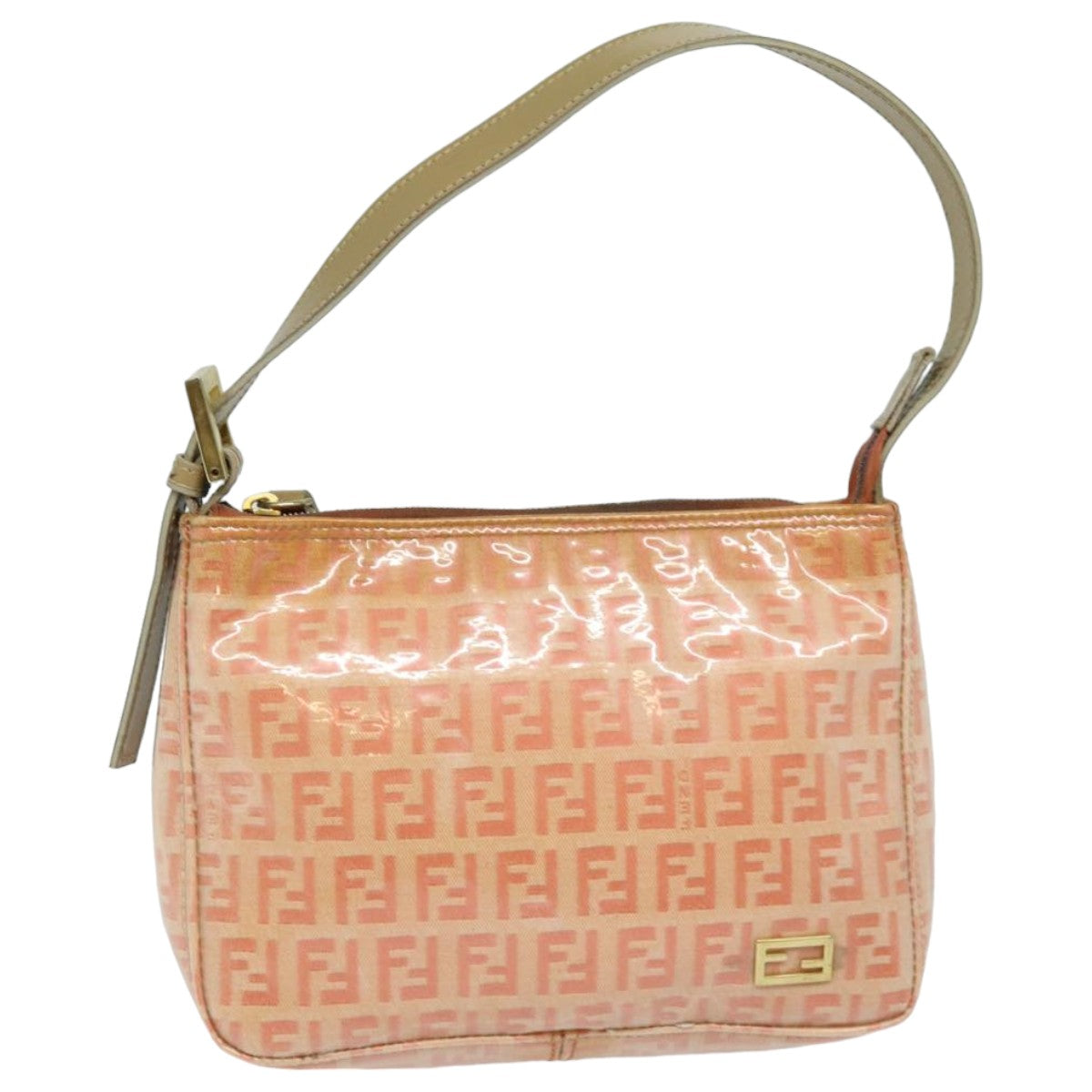 Luxury Fendi Zucchino Canvas Hand Bag Enamel Orange81071