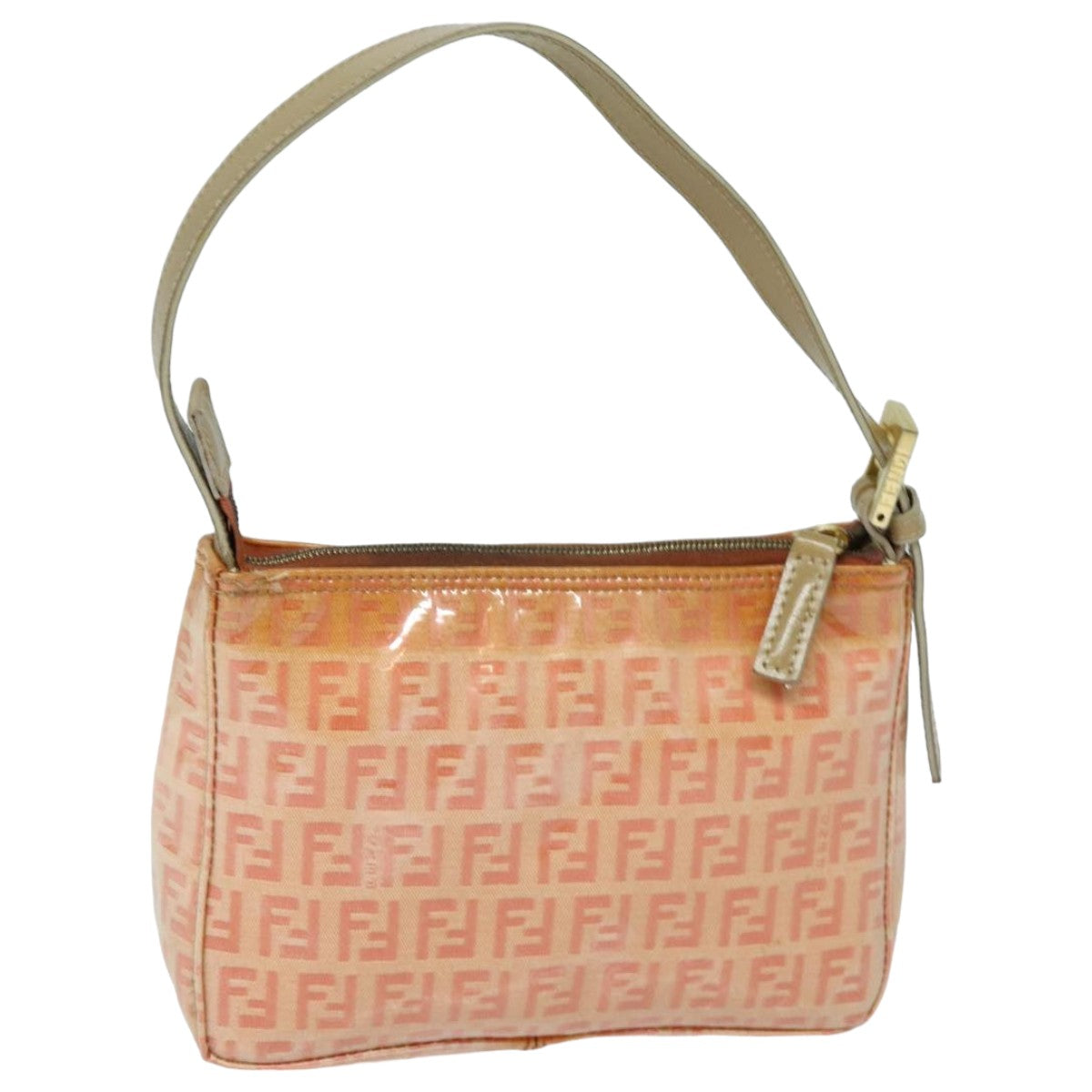 Luxury Fendi Zucchino Canvas Hand Bag Enamel Orange81071