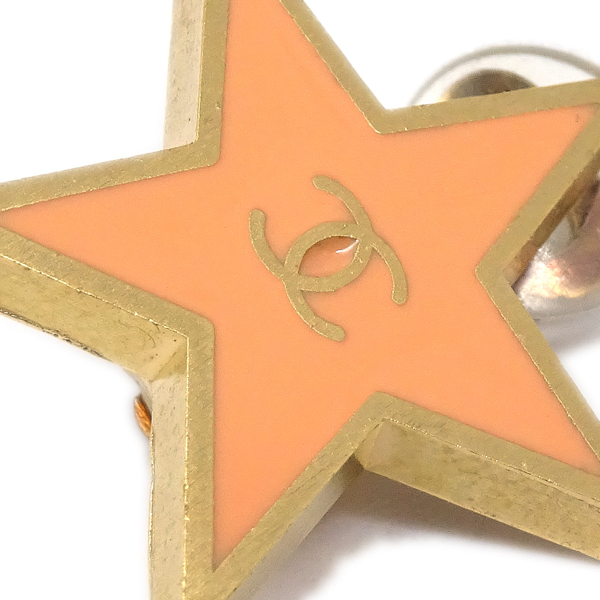 Luxury Chanel Star Earrings Clip-On Orange 01P