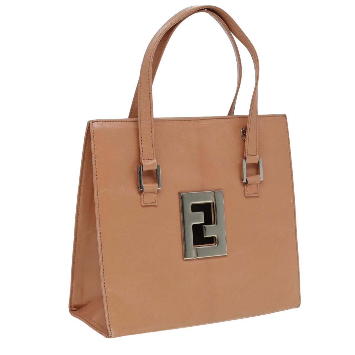 Luxury Fendi Hand Bag Leather Beige81187
