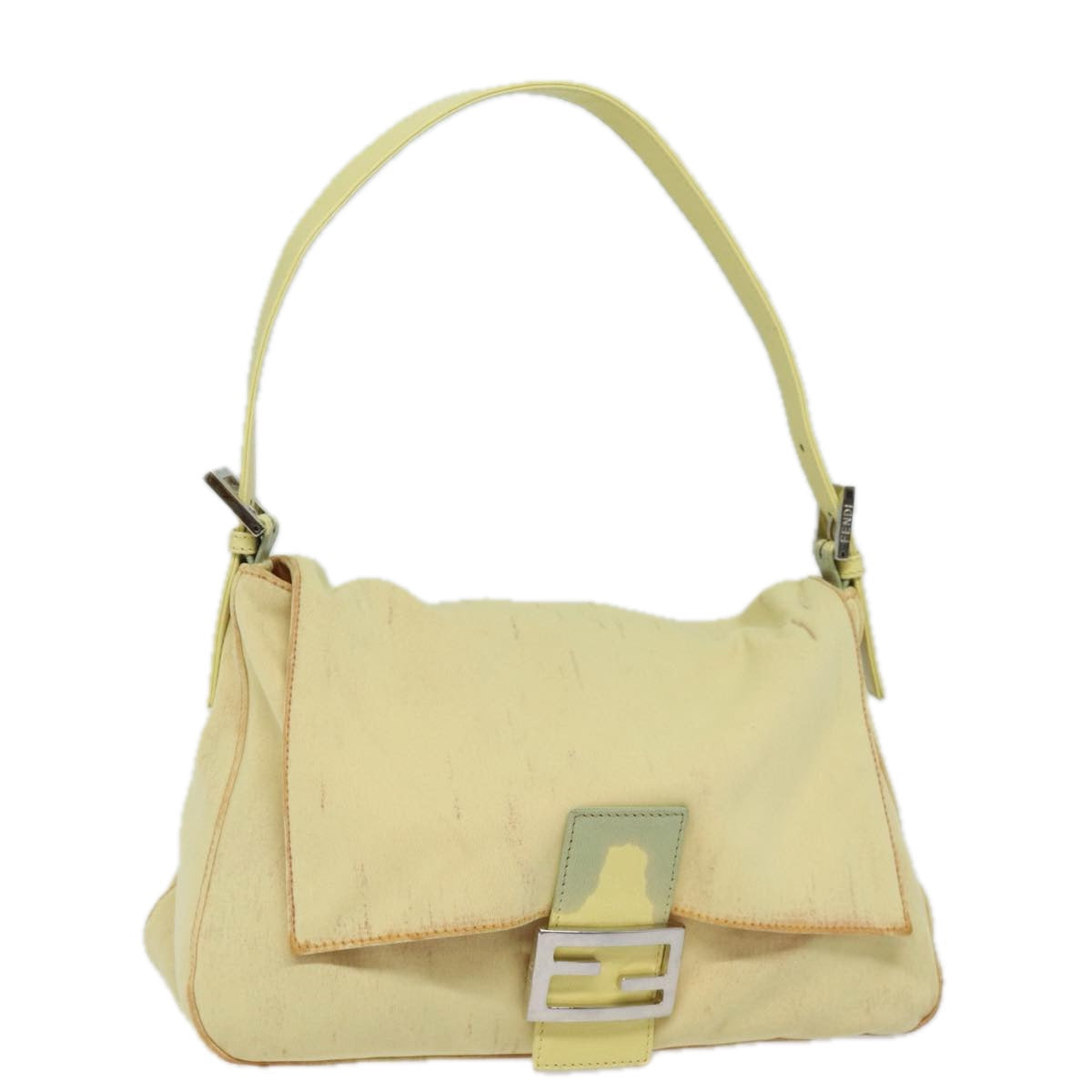 Luxury Fendi Mamma Baguette Shoulder Bag Nylon Yellow81189