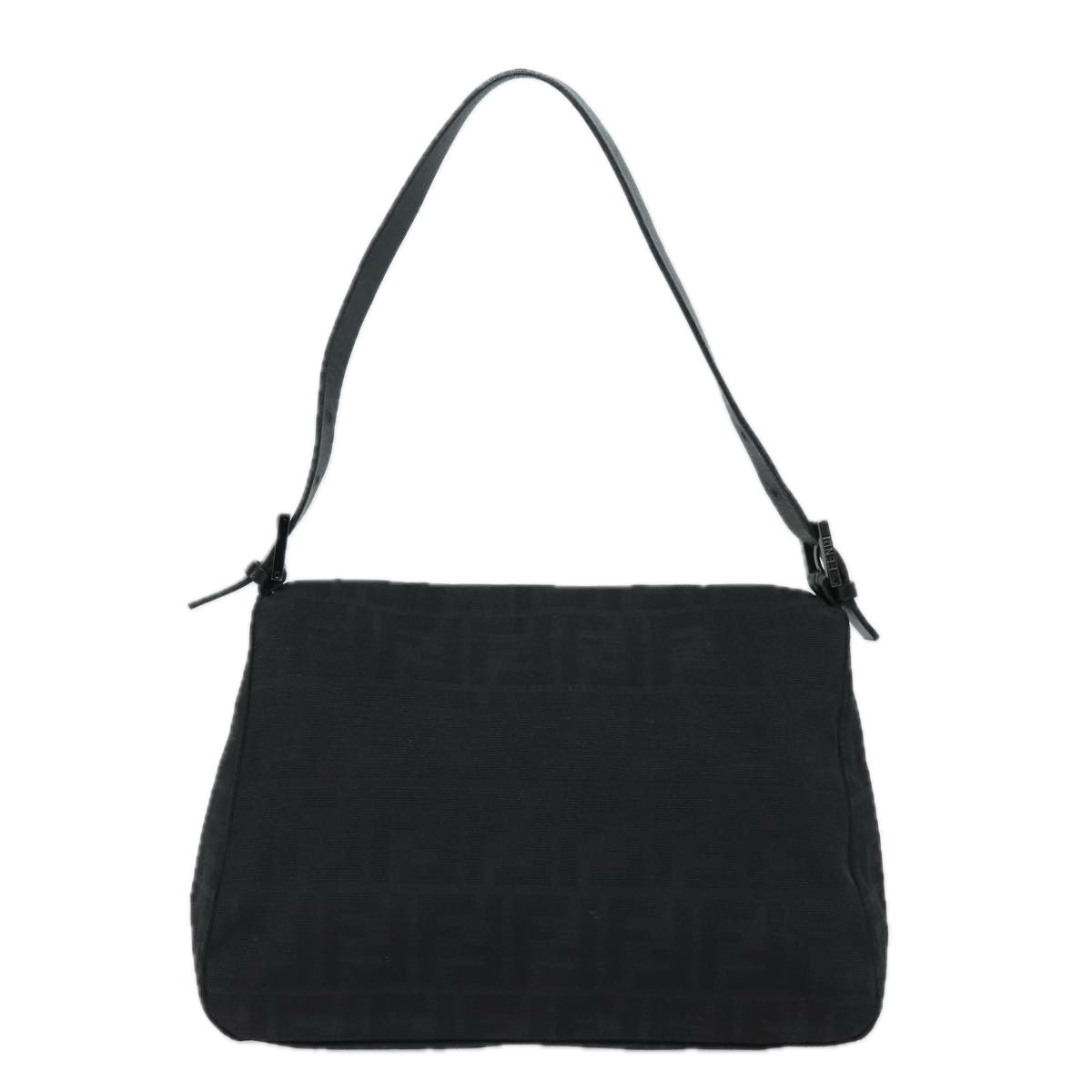 Luxury Fendi Zucca Canvas Mamma Baguette Shoulder Bag Black81190