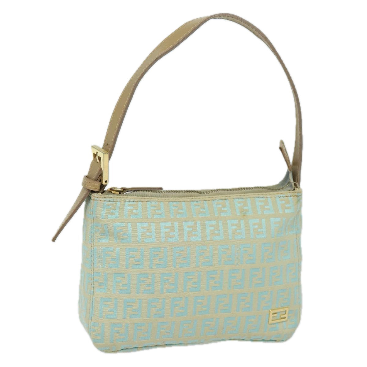 Luxury Fendi Zucchino Canvas Hand Bag Light Blue81191