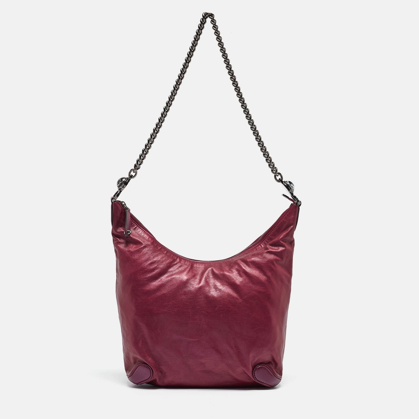Luxury Gucci Trending 2025 Metallic Purple Leather Galaxy Hobo