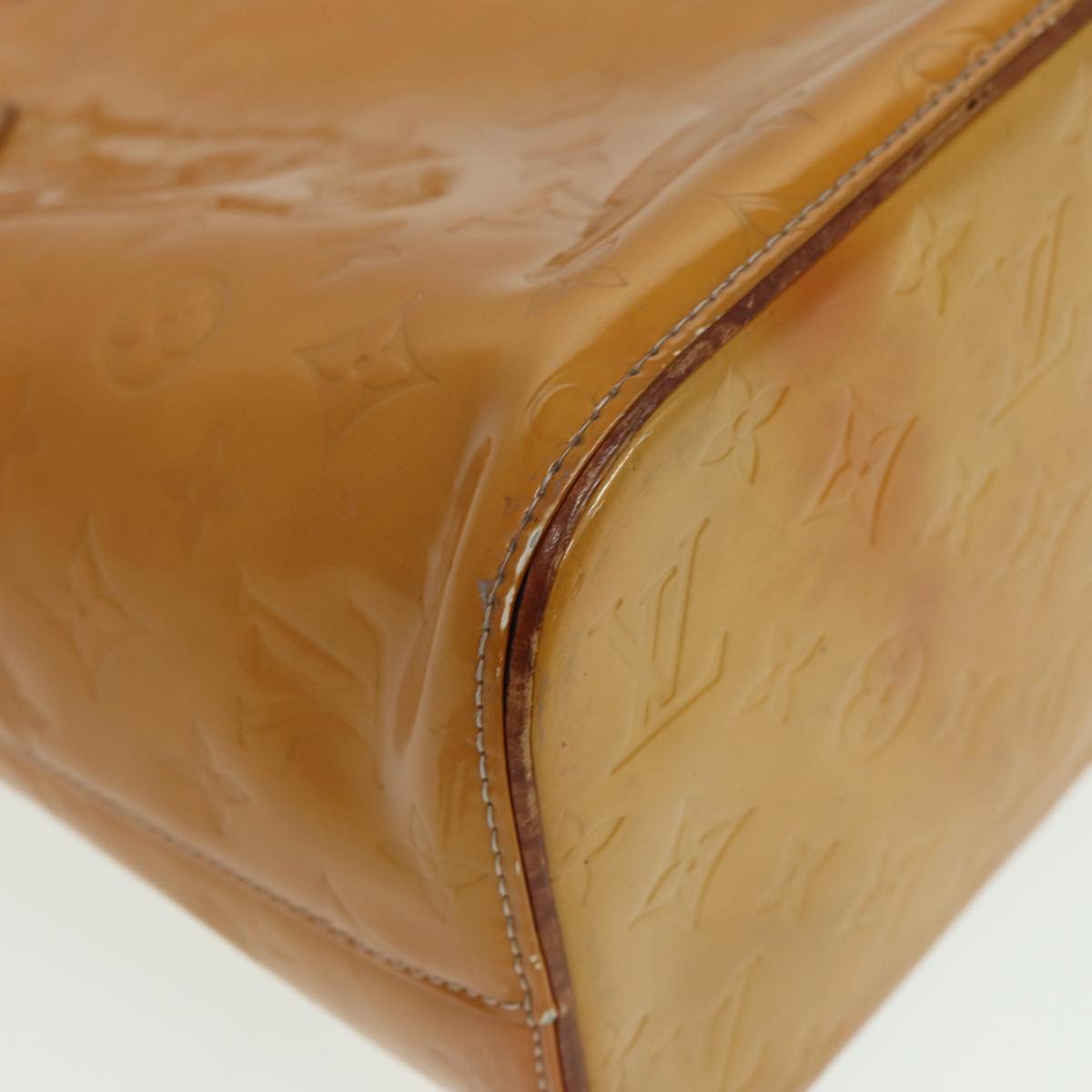 LOUIS VUITTON Monogram Vernis Houston Hand Bag Beige M91004 LV 81273