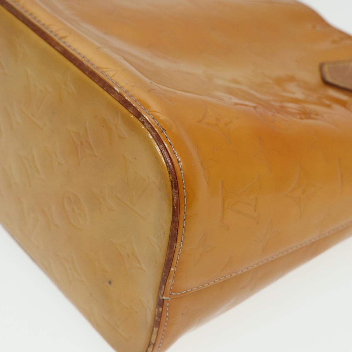 LOUIS VUITTON Monogram Vernis Houston Hand Bag Beige M91004 LV 81273