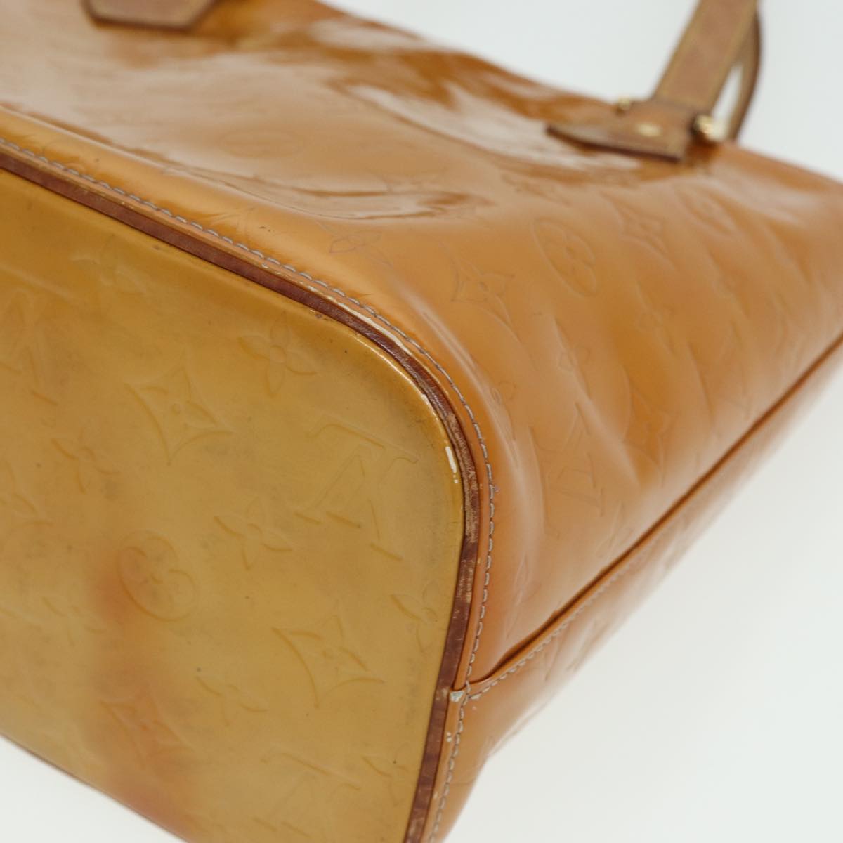 LOUIS VUITTON Monogram Vernis Houston Hand Bag Beige M91004 LV 81273