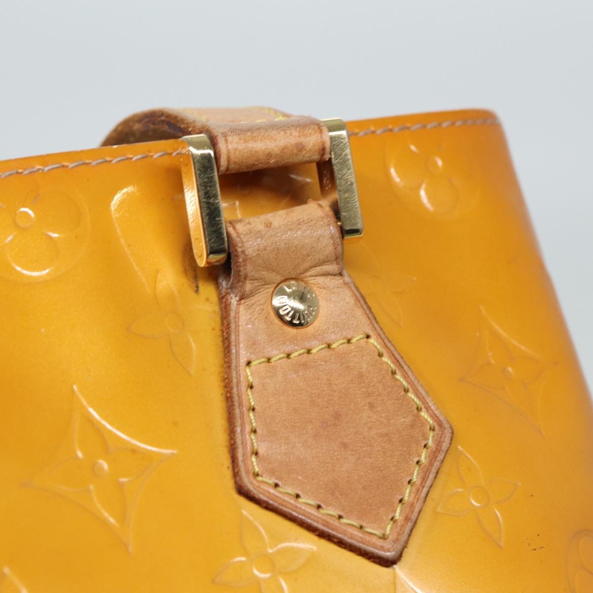 LOUIS VUITTON Monogram Vernis Houston Hand Bag Beige M91004 LV 81273